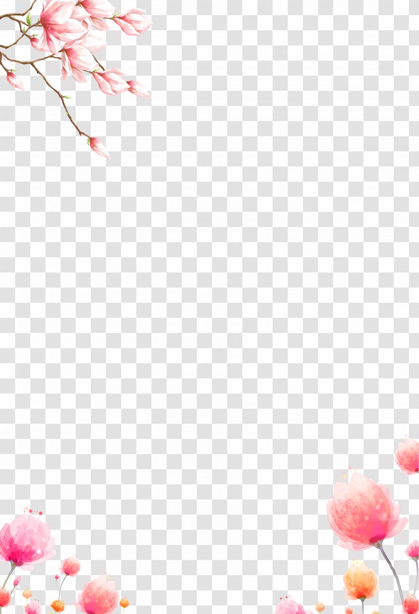 Pink Flowers - Computer Software - Beautiful Border Transparent PNG