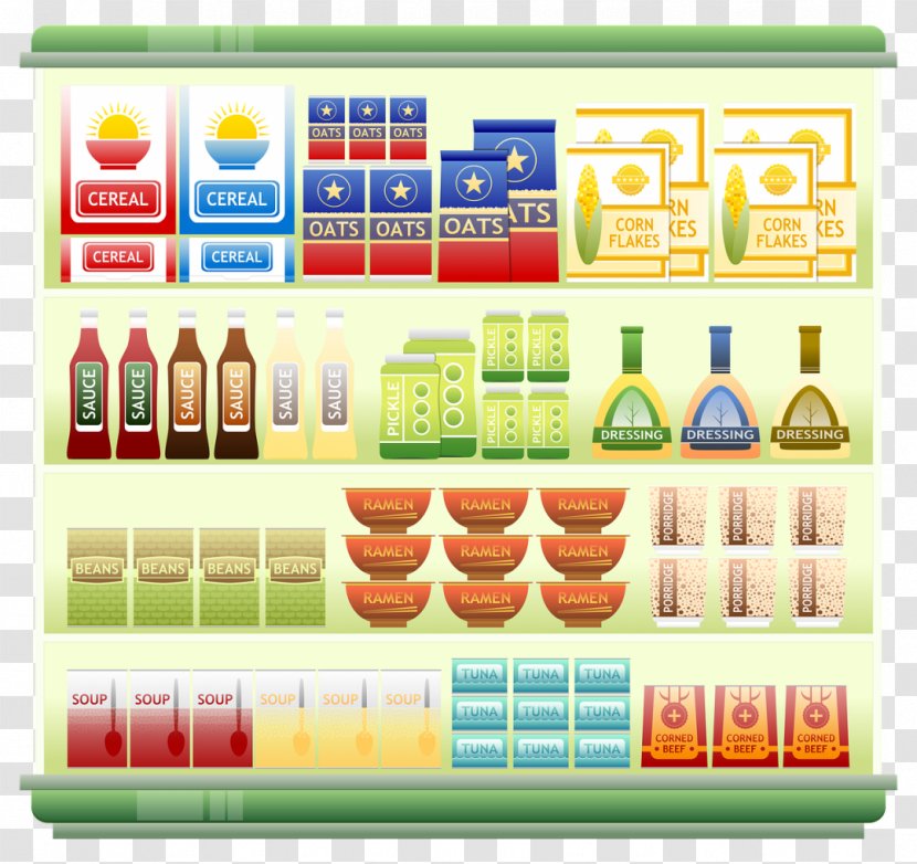 Supermarket Grocery Store Shelf Clip Art - Food Pantry Transparent PNG