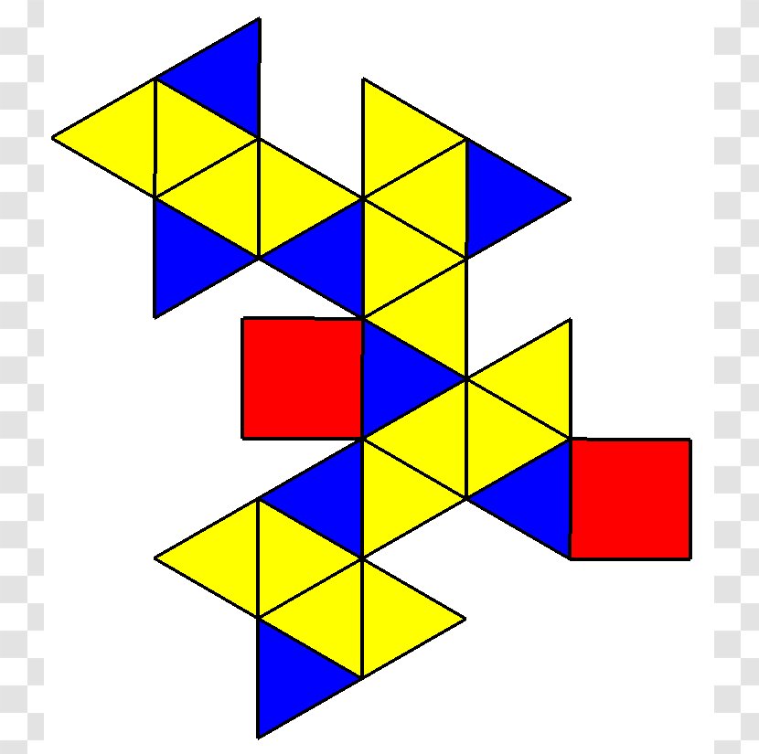 Snub Square Antiprism Johnson Solid - Yellow - Triangle Transparent PNG