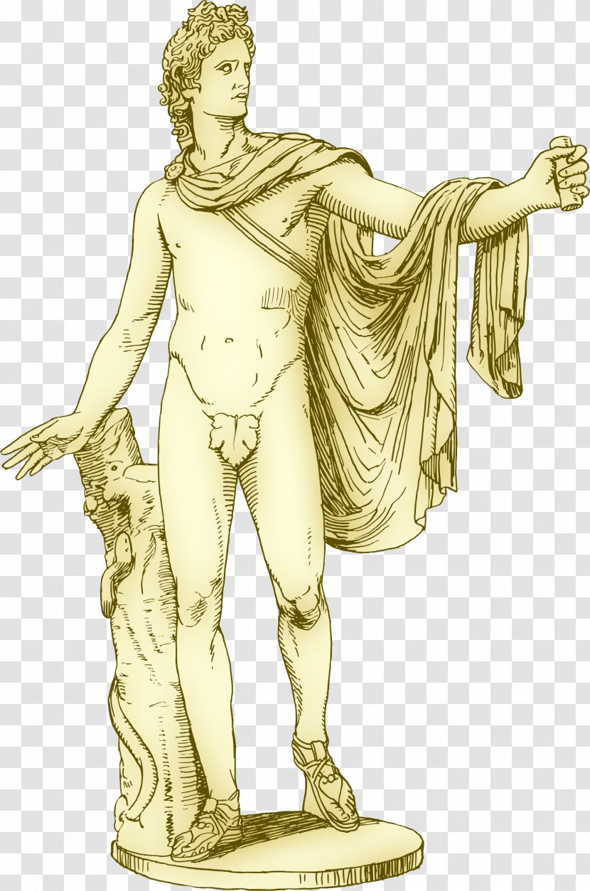 Apollo Belvedere Zeus Artemis Greek Mythology - Watercolor - Greece Transparent PNG