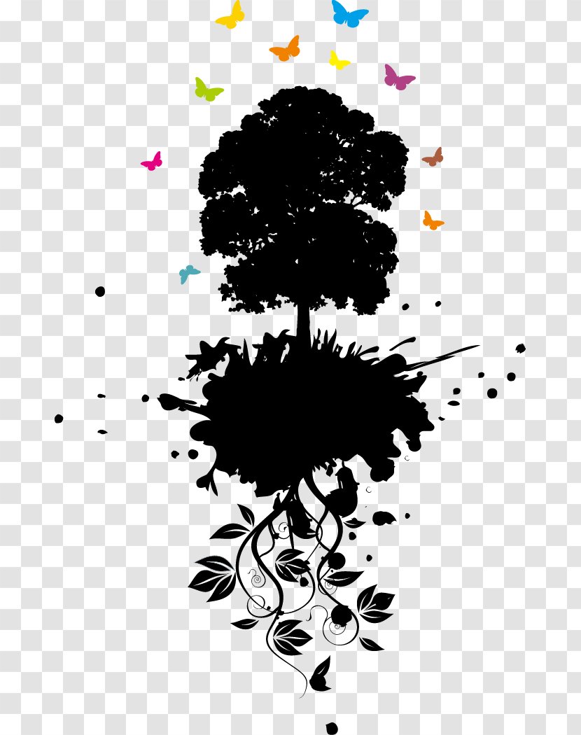 Graphic Design Tree - Flower - Vector Illustration Of Life Transparent PNG