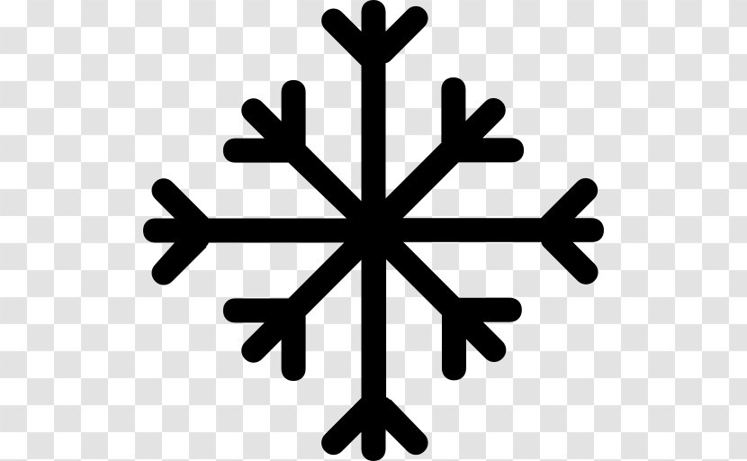 Snowflake Symbol Winter - Black And White Transparent PNG