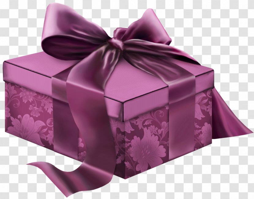 Gift Wrapping Ribbon Clip Art - Christmas - Purple Box Transparent PNG