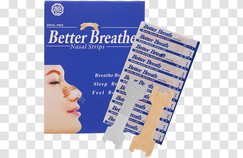 Nasal Strip Breathing Nose Snoring Adhesive Bandage - Original Design Manufacturer Transparent PNG