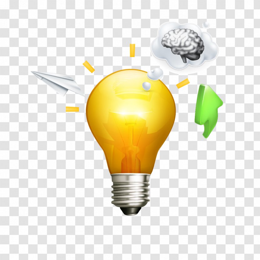 Light Lamp Brain - Bulb And Transparent PNG