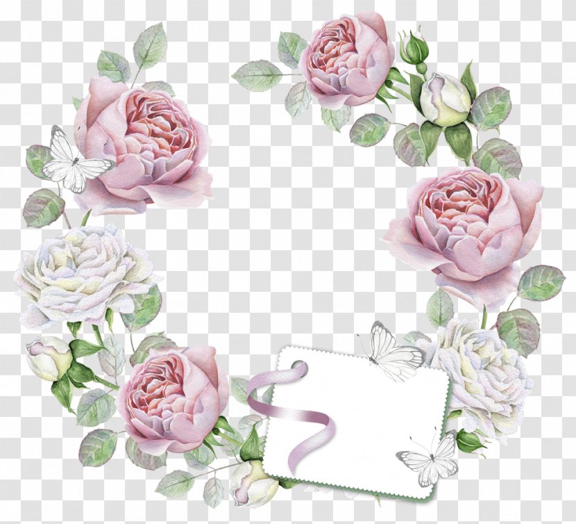 Wedding Anniversary Happiness Wish - Garden Roses - Flower Garlands Transparent PNG