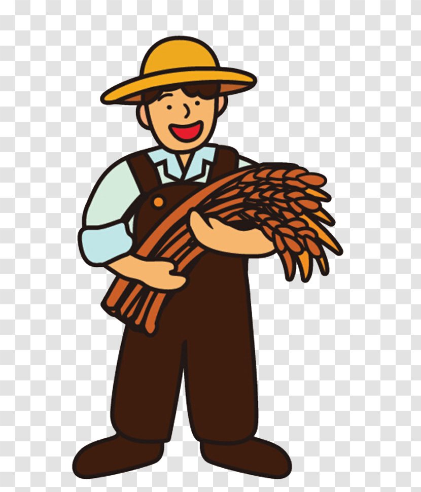 Cartoon Farmer Rice - Animation - The With Wheat Transparent PNG