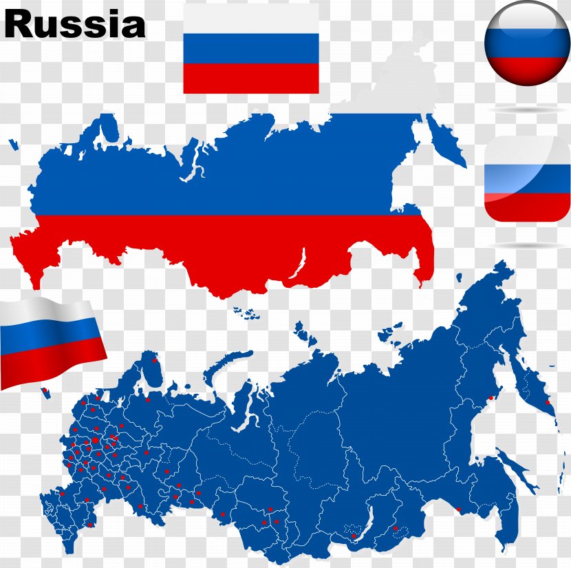 Russia Vector Map Illustration - Multinational Perspective Flags Material Transparent PNG