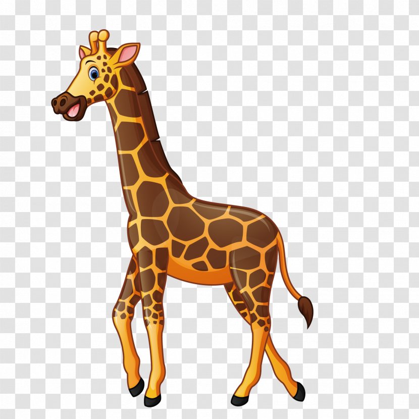 Giraffe Cartoon Illustration - Zoo Transparent PNG