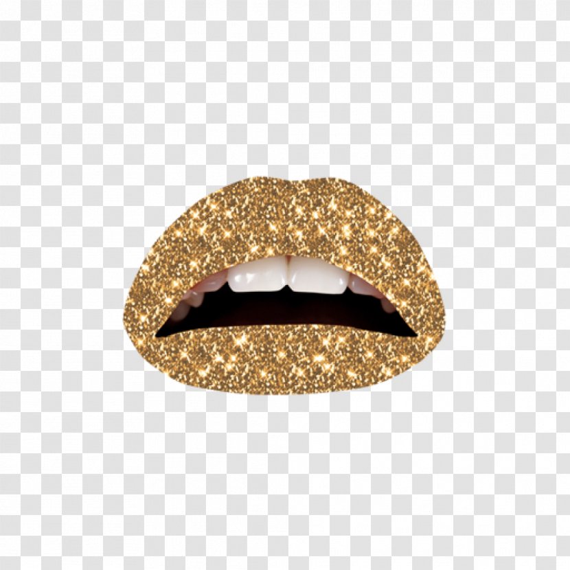 Cosmetics Violent Lips Glitter Tattoo - Gold - Paint Transparent PNG
