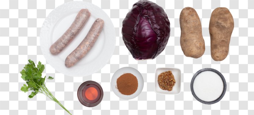 Bratwurst Vegetable German Cuisine Sweet And Sour Baked Potato - Cabbage Transparent PNG