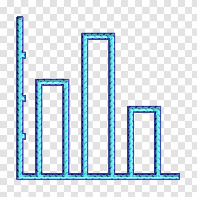 Business Icon Chart Finance - Rectangle Electric Blue Transparent PNG