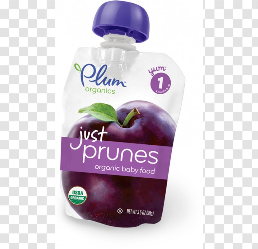 Baby Food Organic Breakfast Cereal Prune - Happy Family - Plum Transparent PNG