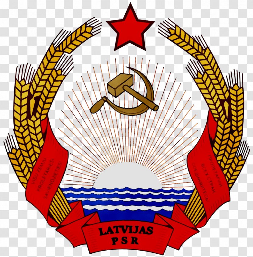Emblem Of The Latvian Soviet Socialist Republic Republics Union Coat Arms Latvia - Fashion Accessory Transparent PNG