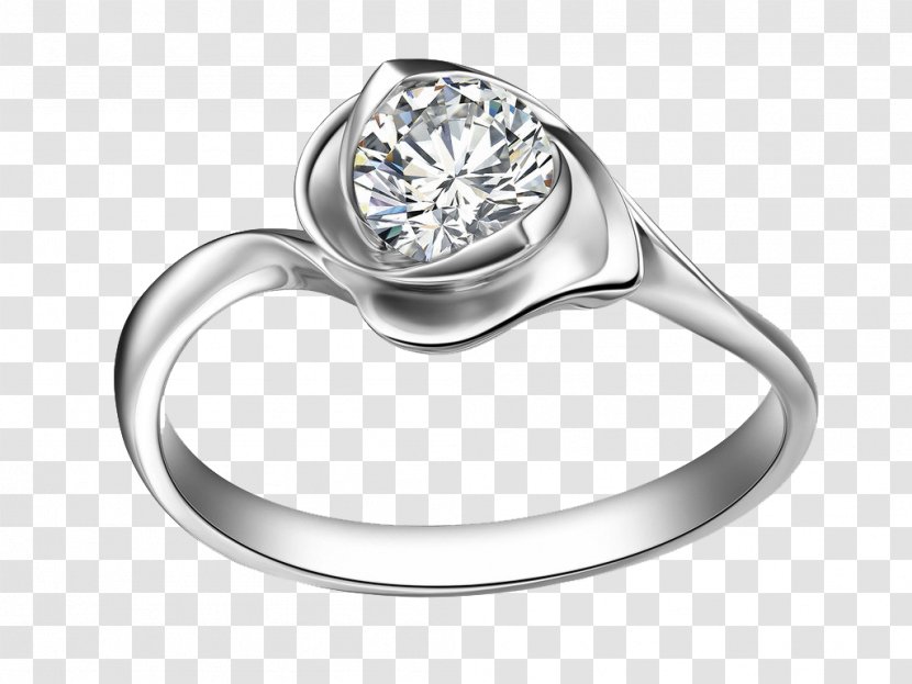 Wedding Ring Diamond Jewellery Silver - Gemstone Transparent PNG