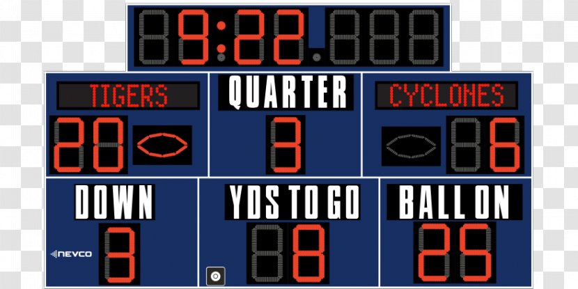 Scoreboard Display Device Shot Clock Sport Font - Signage - Soccer Transparent PNG