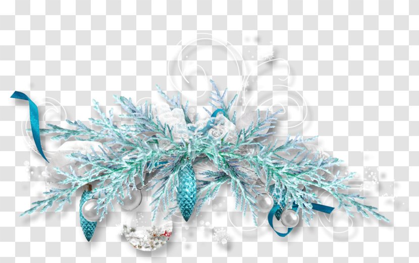 Christmas Tree Blue - Turquoise - Silver Pine Transparent PNG