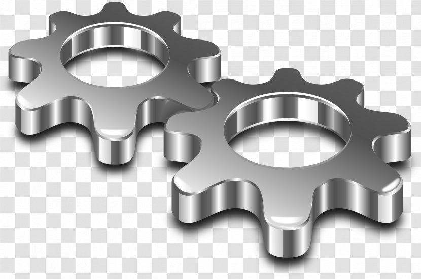 Metal Steel Clip Art - White - Gears Transparent PNG