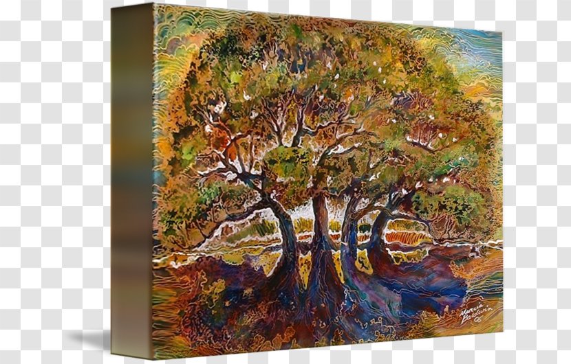 Painting Canvas Acrylic Paint Tree Of Life Gallery Wrap - Woody Plant Transparent PNG