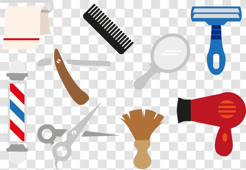 Comb Hair Care Clip Art - Vector Illustration Barber Tools Transparent PNG