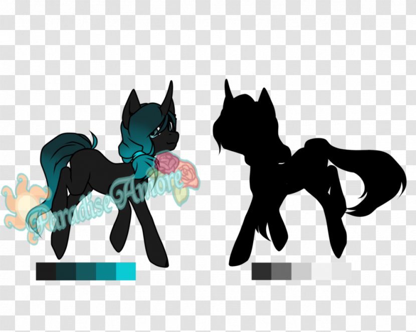 Cat Pony Horse Cartoon Character - Black M Transparent PNG