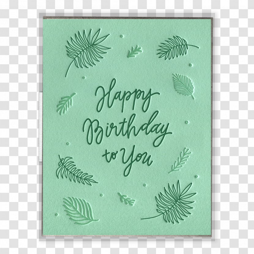 Greeting & Note Cards Paper Wish Letterpress Printing - Fern Transparent PNG