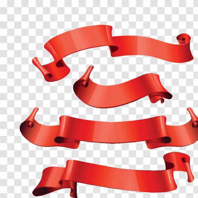 Euclidean Vector Ribbon Clip Art - Red Transparent PNG