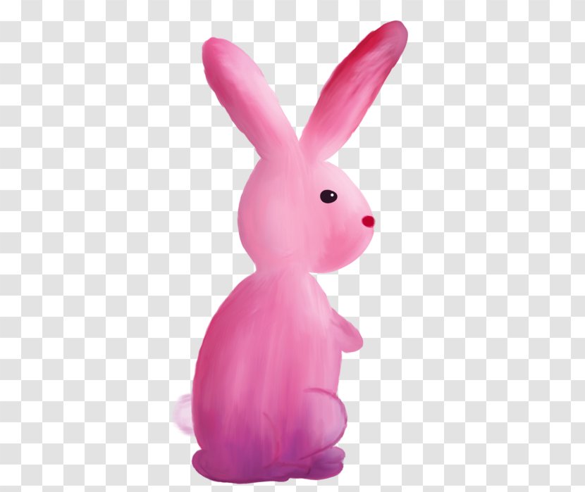 Domestic Rabbit Easter Bunny Figurine - Pink M Transparent PNG