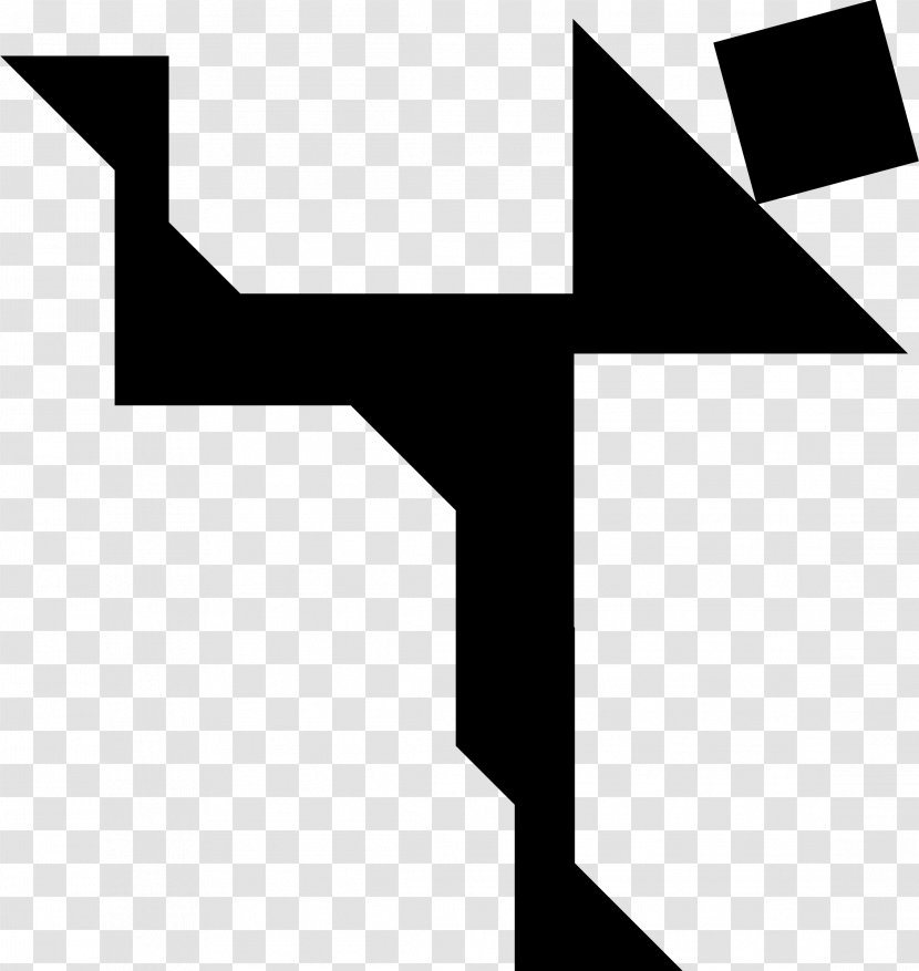 Tangram Puzzle Clip Art - Monochrome Transparent PNG