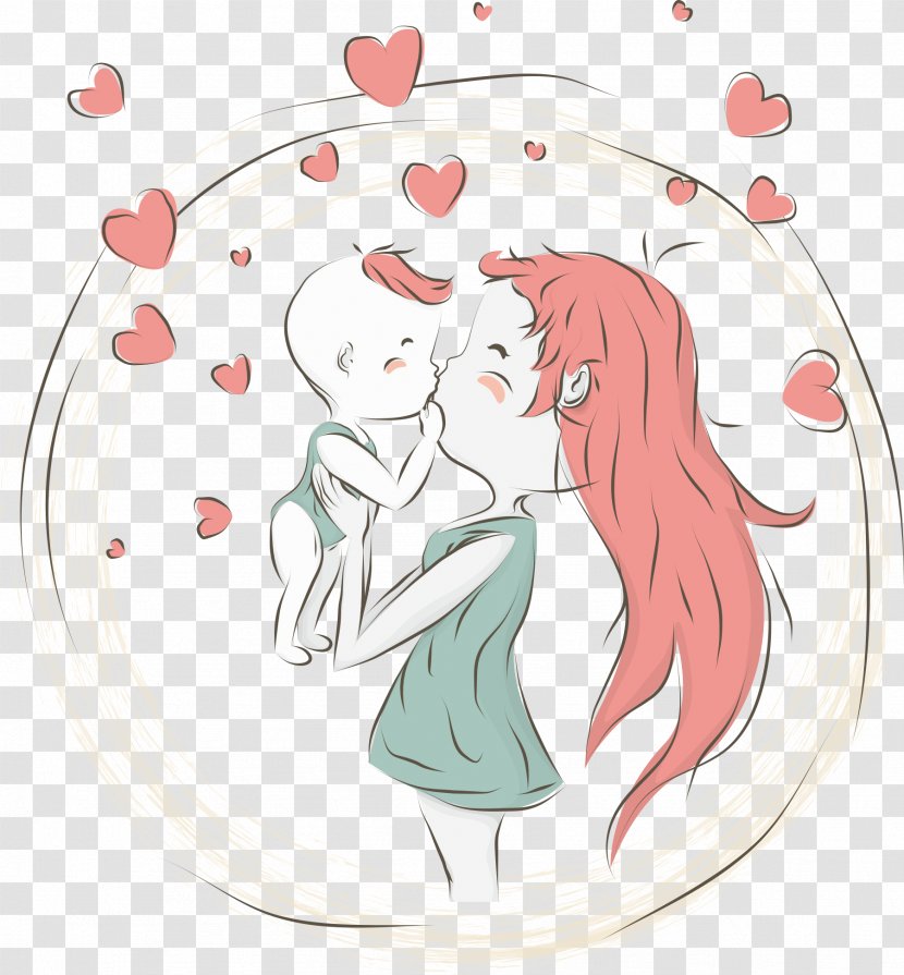 Mother Cartoon Child - Heart - And Baby Transparent PNG