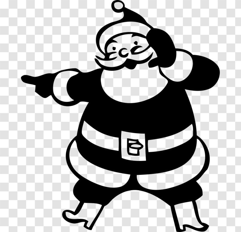 Santa Claus Black And White Clip Art Transparent PNG