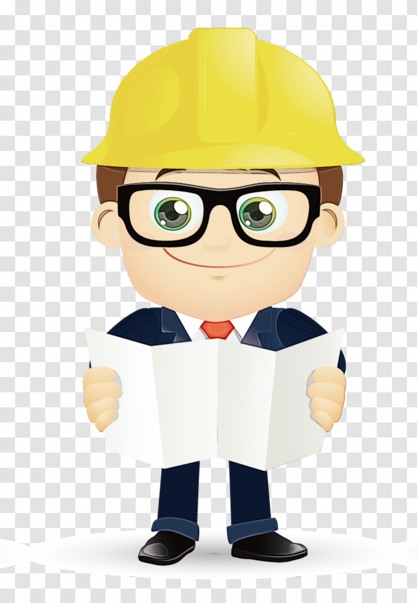 Cartoon Construction Worker Hat Hard Hat Transparent PNG