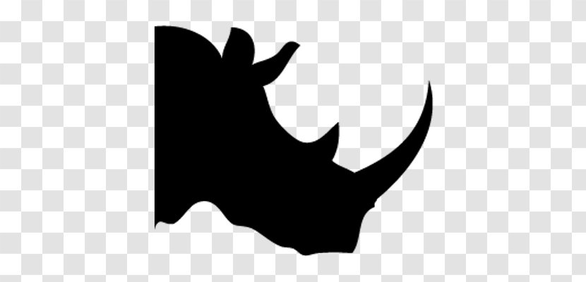 Rhinoceros Silhouette Drawing Clip Art - Black And White Transparent PNG