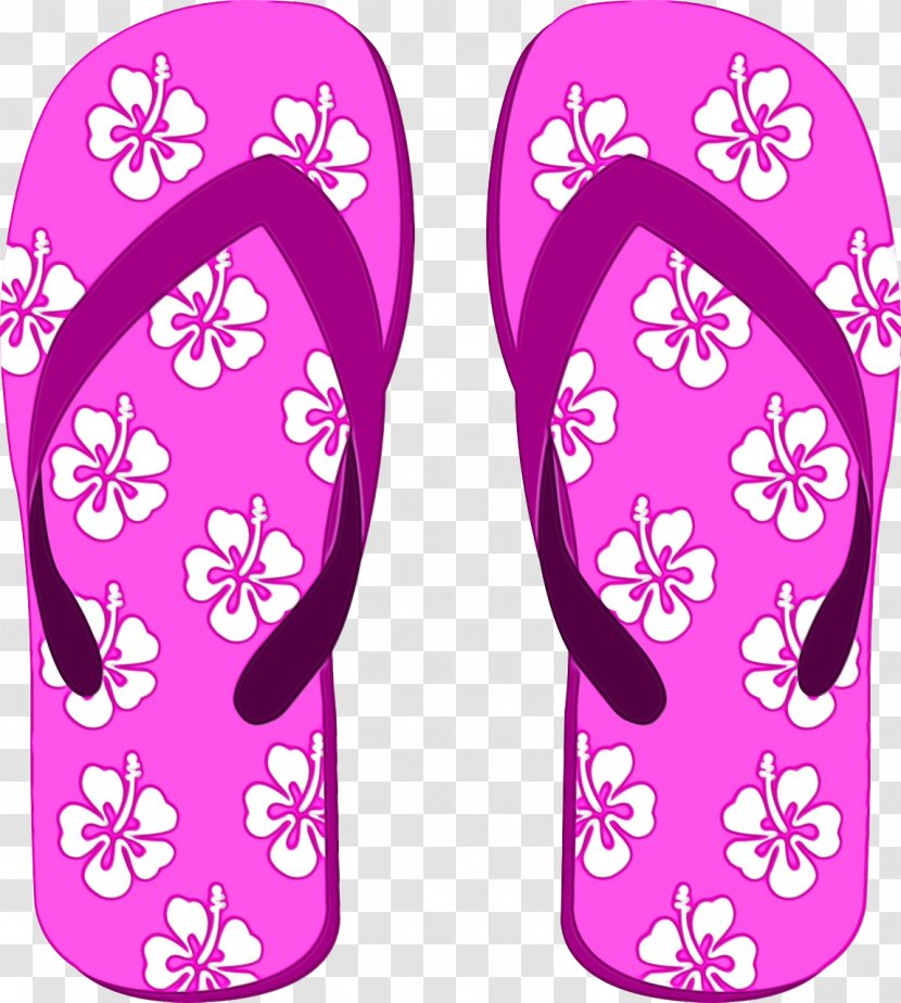 Footwear Flip-flops Pink Magenta Purple - Shoe - Slipper Transparent PNG