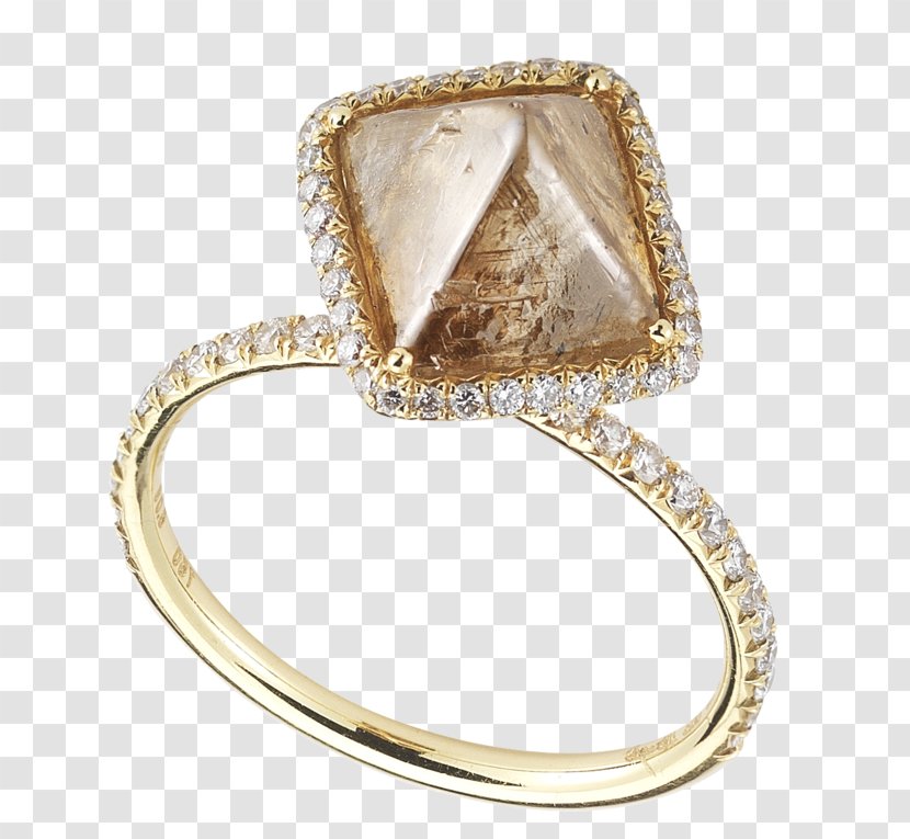 Engagement Ring Rough Diamond Gold Transparent PNG