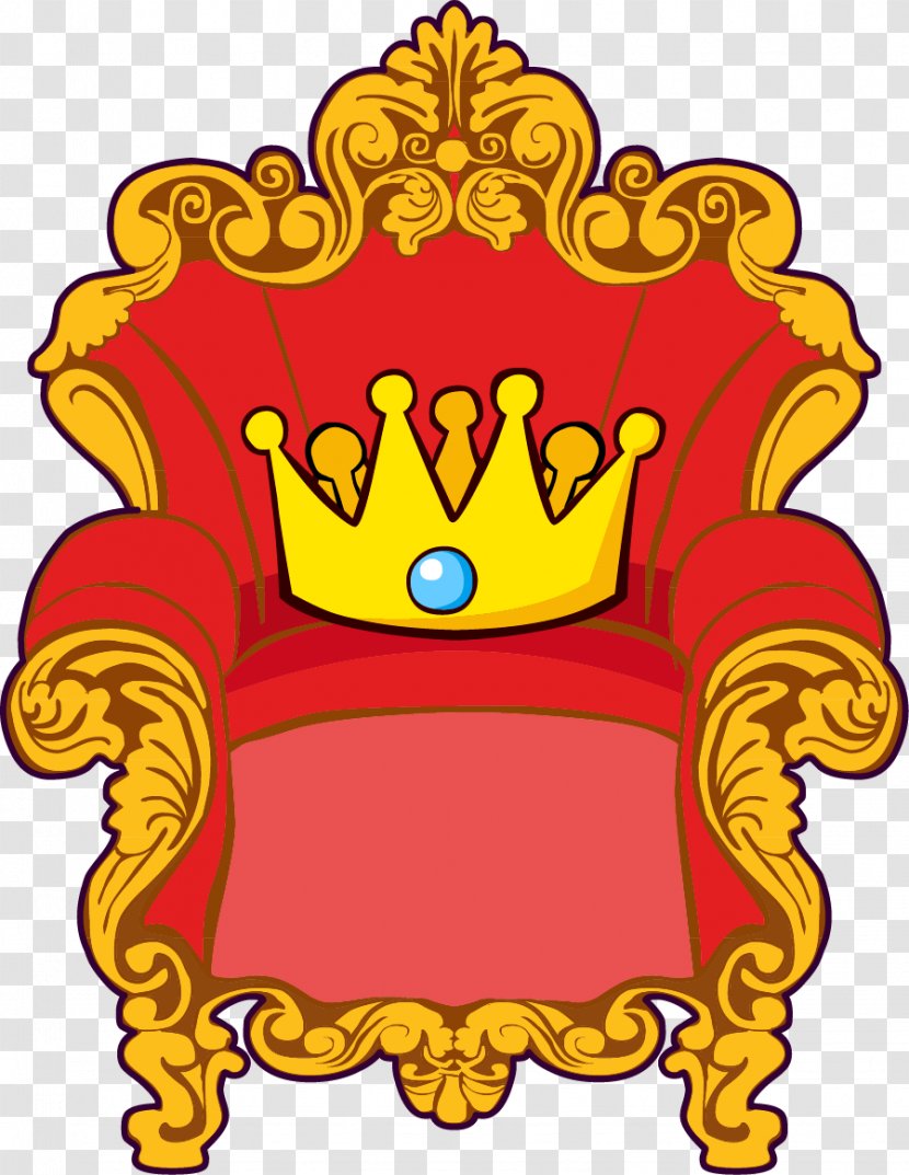 Visual Arts Throne Cartoon Clip Art - Golden Red Crown Transparent PNG