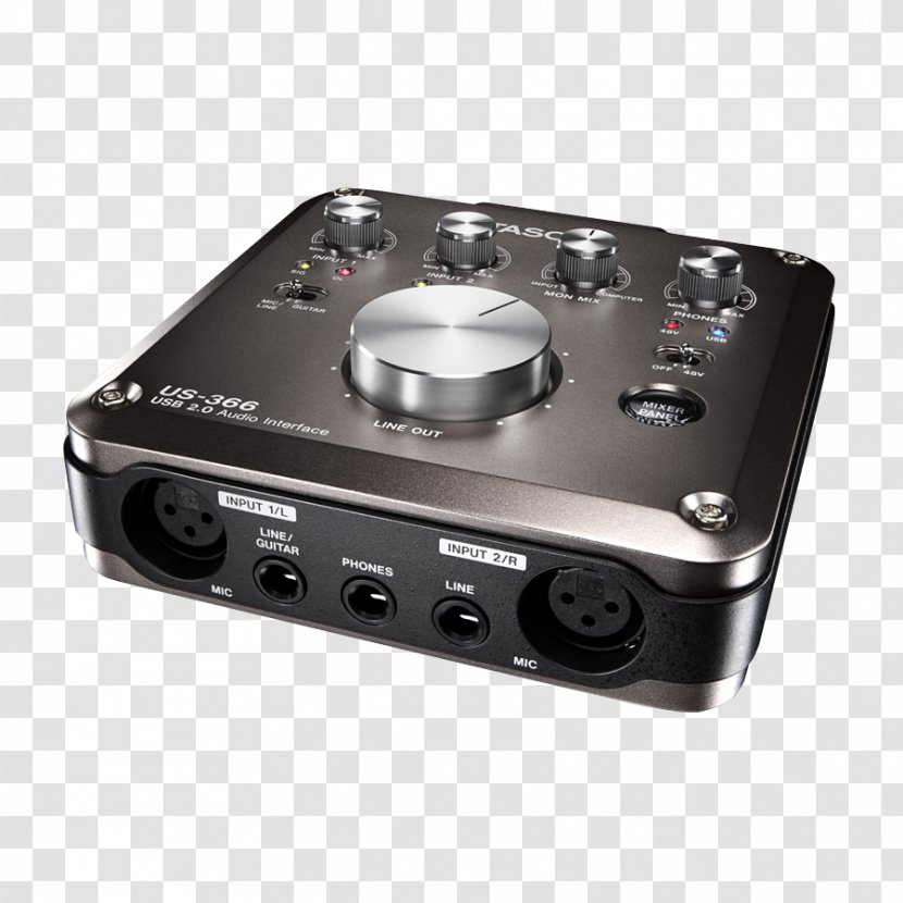 Microphone Tascam US-366 Audio Mixers - Interface Transparent PNG