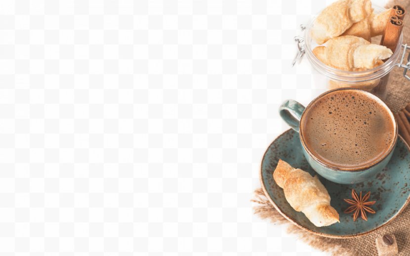 Coffee Milk Hot Chocolate Desktop Wallpaper Bean - Cup - Сroissant Transparent PNG