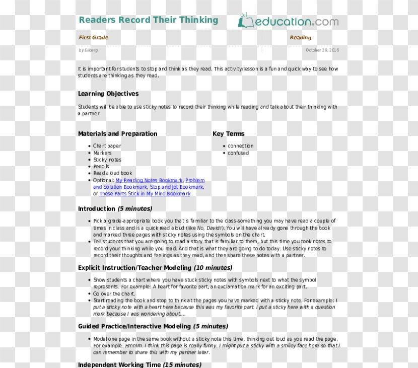 Lesson Plan Education Writing Teacher - Student Transparent PNG