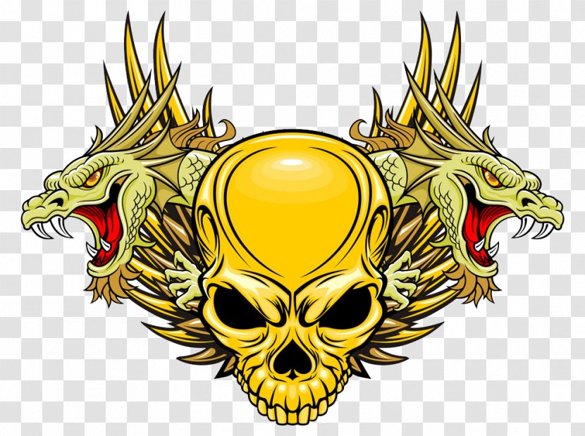 Royalty-free Skull Illustration - Drawing - Yellow Vector Transparent PNG