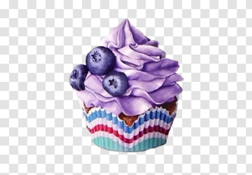 Cupcake Muffin Blueberry - Fruit - Cartoon Cake Transparent PNG
