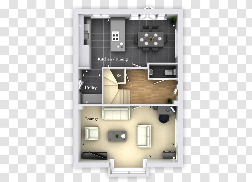 House Open Plan Bedroom Floor Dining Room - Door Transparent PNG