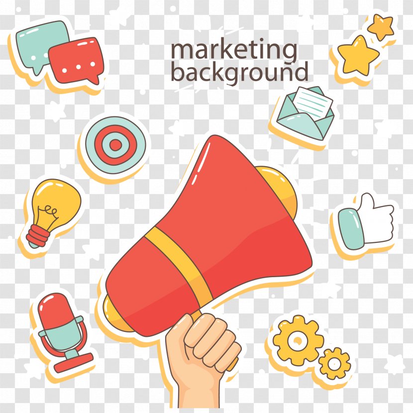 Marketing Promotion - Text - Vector Color Background, Hand-painted Items Transparent PNG