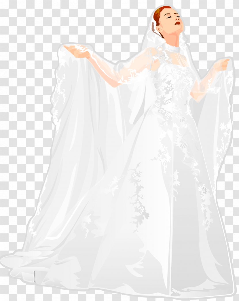 Wedding Dress Shoulder White Bride Sleeve - Frame - Hand-painted Wedding,veil Transparent PNG