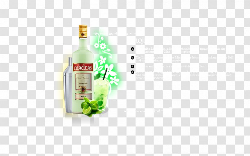 Distilled Beverage Liqueur Alcoholic Drink Glass Bottle - Mojito Transparent PNG