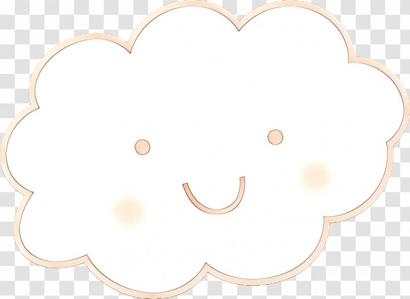 Cartoon Cloud - Smile - Beige Transparent PNG