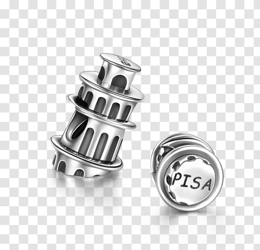 Leaning Tower Of Pisa Earring Charm Bracelet Pandora Silver - Platinum - The Transparent PNG