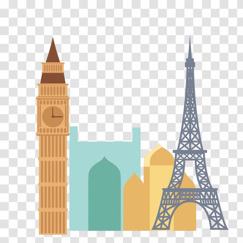 Eiffel Tower Steeple - Vector Material Pattern Outbound Travel Global Tourism Transparent PNG