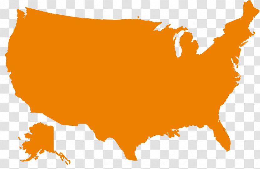 United States Vector Map Royalty-free - Orange - Slogan Transparent PNG
