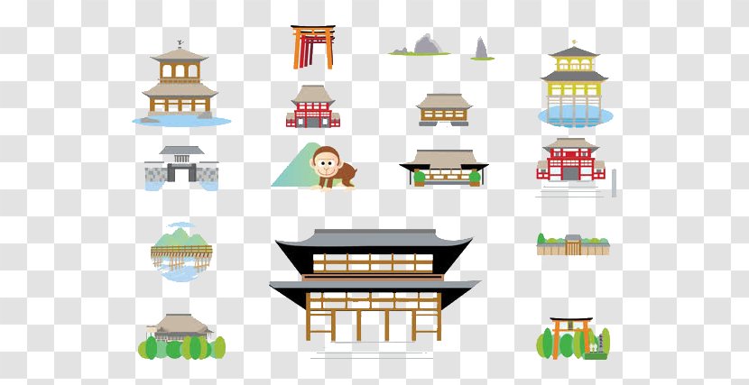 Japanese Architecture Building Illustration - Cartoon Temple Transparent PNG